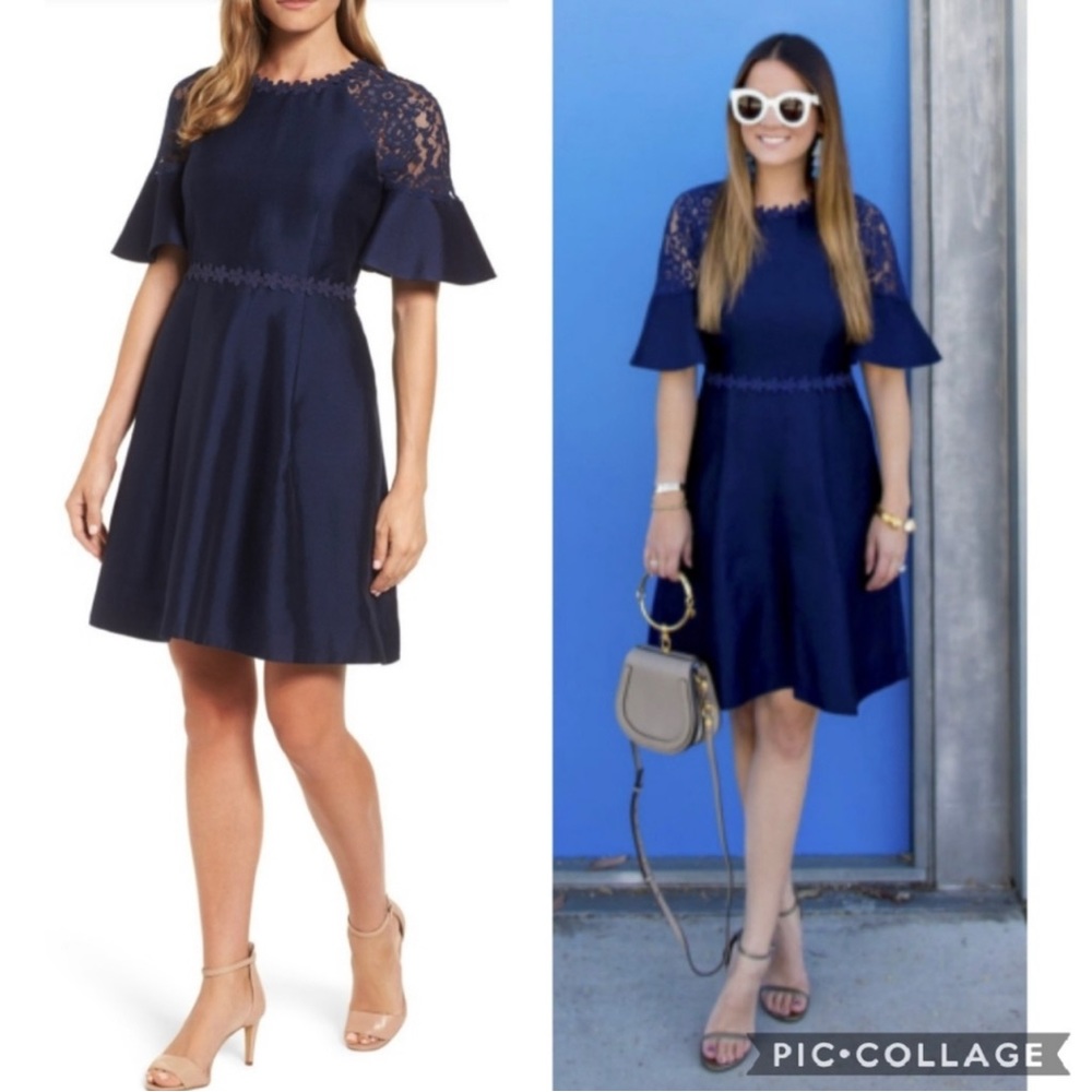 Draper James Navy Blue Lace Maggie Dress